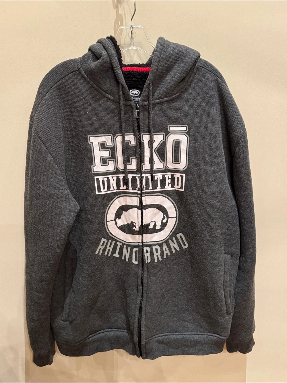 ECKŌ UNLTD Kids Charcoal Zip-Up Hoodie